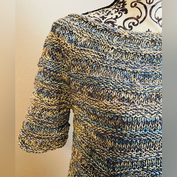 HANDMADE with LANA GROSSA yarn short-sleeve sweater - Picture 4 of 7